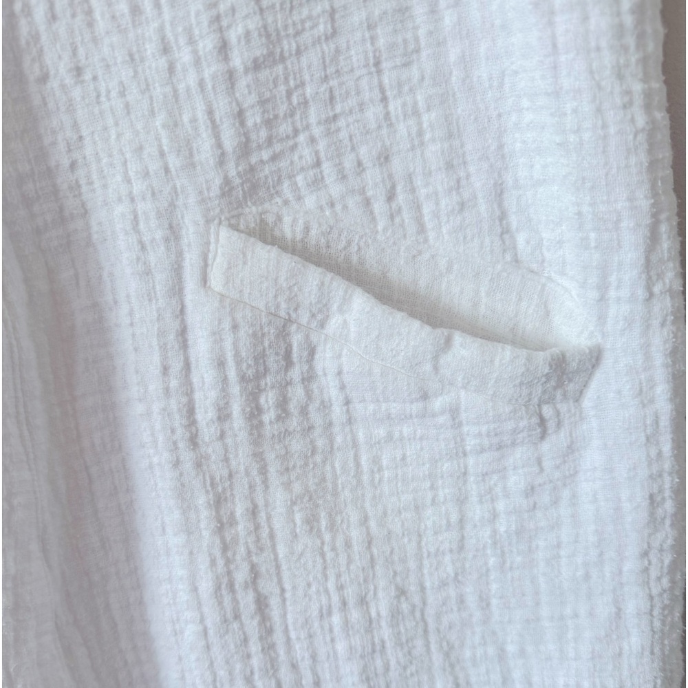 Myrah Penaloza Romper White Gauze Cotton Cropped Wide Leg One Size - Picture 4 of 4